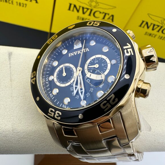 NEW Invicta Men's Pro Diver Scuba Chronograph Stainless Steel Black Dial Watch!! - Picture 3 of 9